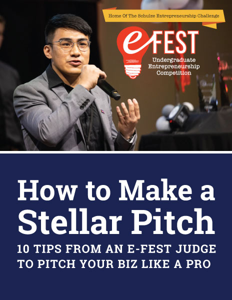 cover of PDF with tips on how to make a business pitch